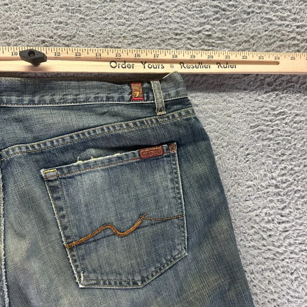 Vintage 7 For All Mankind Jeans Men 36x33 Blue Cotton Denim Straight Relaxed USA